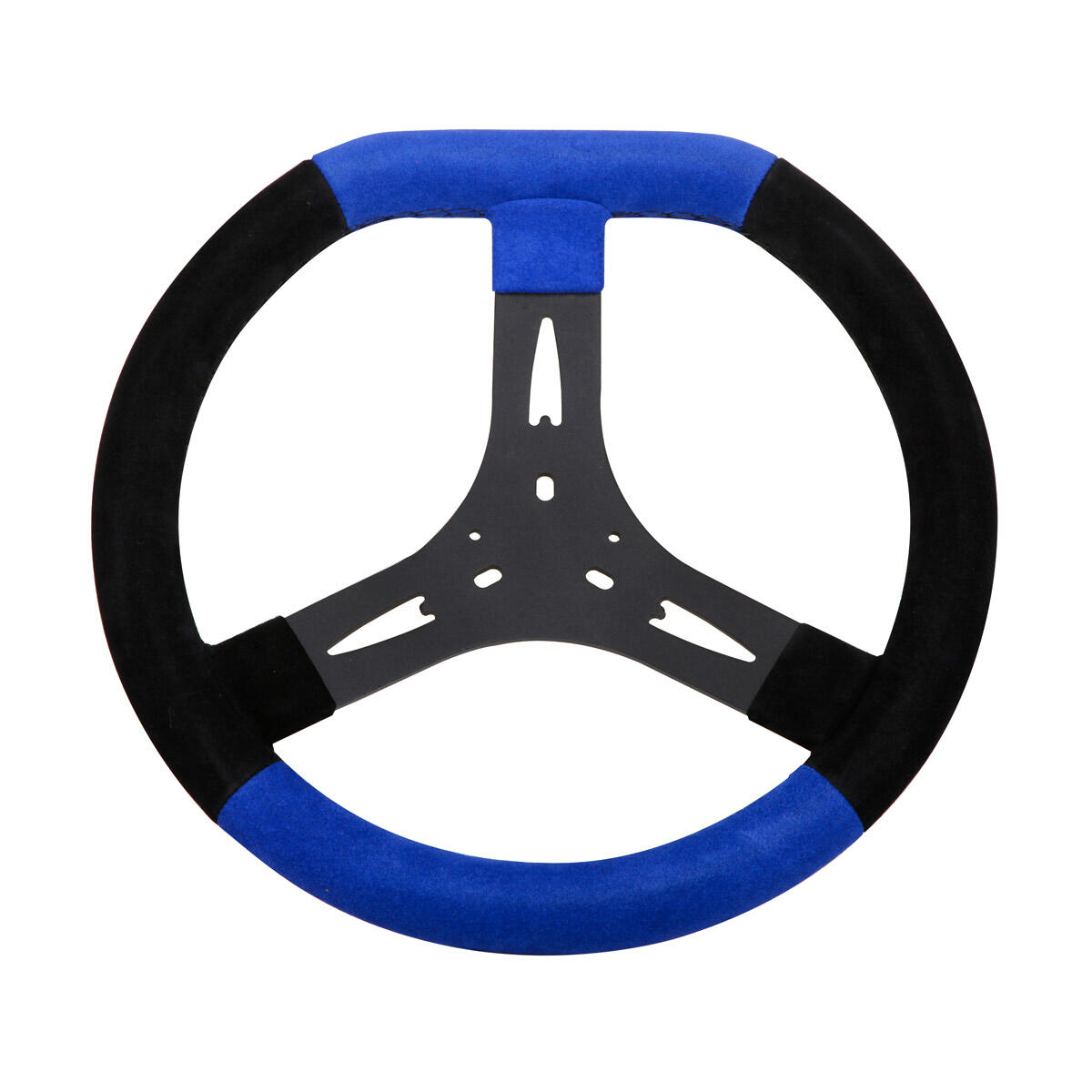 Suede Brushed Aluminum Steering Wheel - Black Stitched